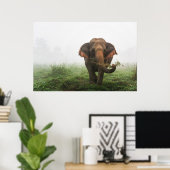 タイのアジアゾウ ポスター (ホームオフィス)