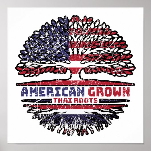 タイのアメリカ合衆国アメリカ合衆国の統一された州ツリー ポスター (正面)
