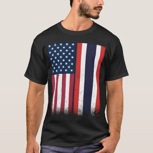 タイのアメリカ国旗誇りを持ったUSA Thailand Tシャツ (正面)