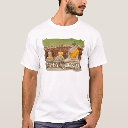 タイのアユタヤの坐禅仏像 Tシャツ (正面)