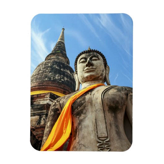 タイのアユタヤの大きな仏像 マグネット (縦)