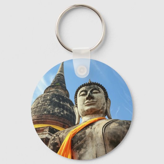タイのアユタヤの大仏 キーホルダー (正面)
