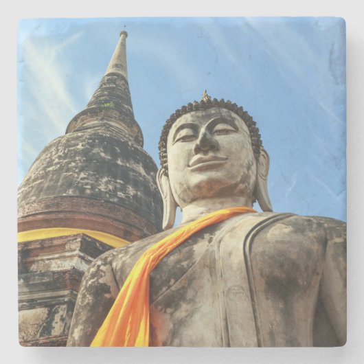 タイのアユタヤの大仏 ストーンコースター (正面)