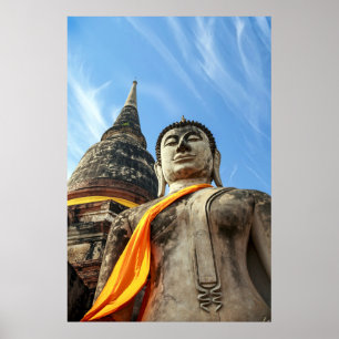 タイのアユタヤの大仏 ポスター
