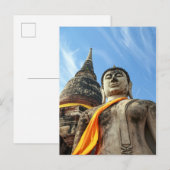 タイのアユタヤの大仏 ポストカード (正面/裏面)