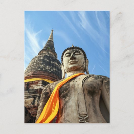 タイのアユタヤの大仏 ポストカード (正面)