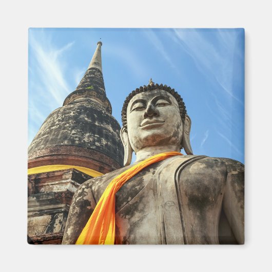 タイのアユタヤの大仏 マグネット (正面)