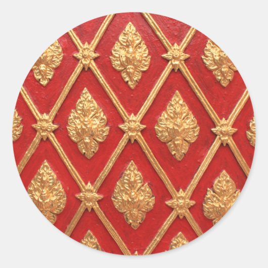 タイのアートパターン ラウンドシール (正面)