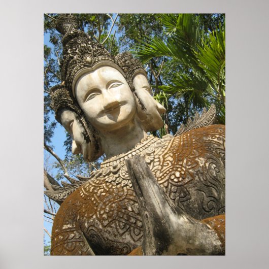 タイのイサーン地方のノーンカーイにある多くの顔のワイ... ポスター (正面)