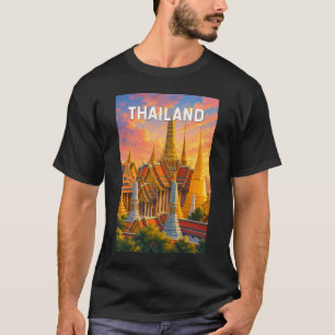 タイのイラスト旅行アートビンテージ Tシャツ
