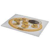 タイのエビ財布の漫画イラストレーション カッティングボード (角)