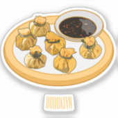 タイのエビ財布の漫画イラストレーション シール (正面)