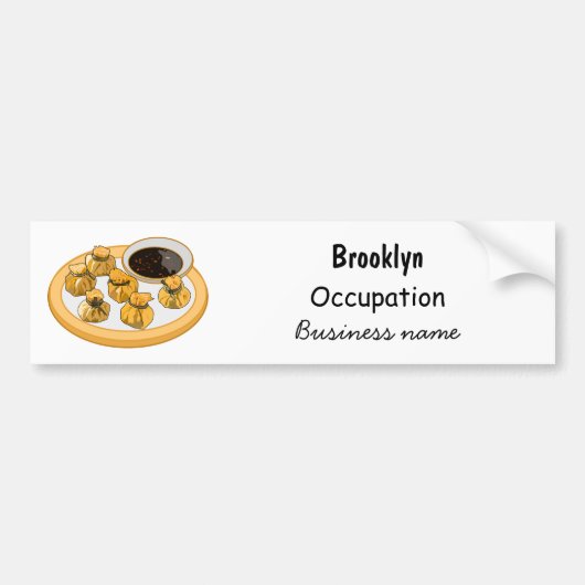 タイのエビ財布の漫画イラストレーション バンパーステッカー (正面)