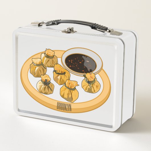 タイのエビ財布の漫画イラストレーション メタルランチボックス (正面)