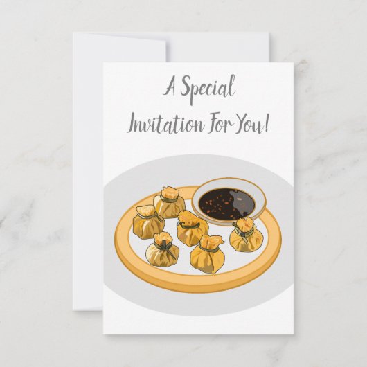 タイのエビ財布の漫画イラストレーション 招待状 (裏面)