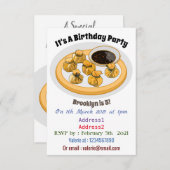 タイのエビ財布の漫画イラストレーション 招待状 (正面/裏面)