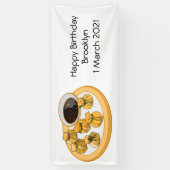 タイのエビ財布の漫画イラストレーション 横断幕 (縦)