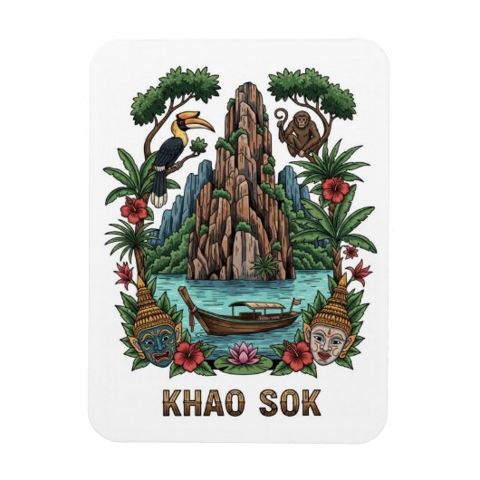 タイのカオソク国立公園 マグネット (縦)