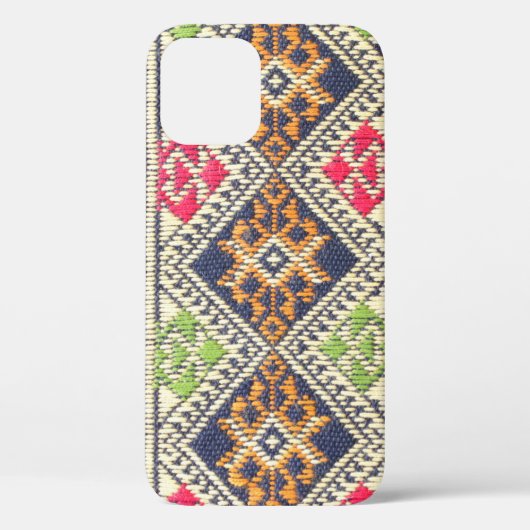 タイのカラフルスタイル敷物表面のクローズアップヴィンタ Case-Mate iPhoneケース (裏面)
