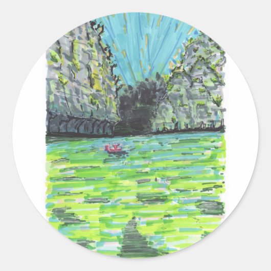 タイのカラフル水景 ラウンドシール (正面)