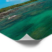 タイのコクッド島の美しい青い海 ポスター (角)