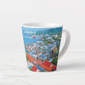 タイのシチャン島 - 色とどろく港の景色 小 カフェラテマグ (右アングル)