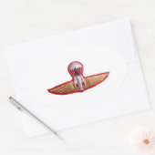 タイのジャンプ翼 楕円形シール (封筒)