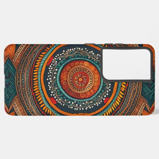 タイのスタイル絵を描のエスニックのシームレスなパターン SAMSUNG GALAXYケース (左側面)