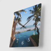 タイのスパの時計 スクエア壁時計 (傾斜)