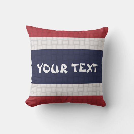 タイのタイの旗: 文字を加えて下さい クッション (正面)