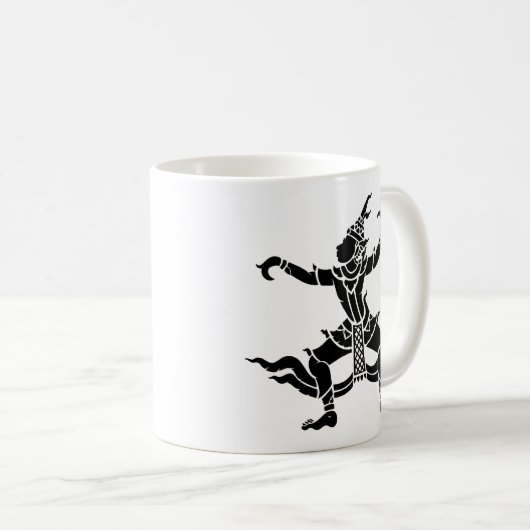 タイのダンサーの⚠のタイの印の⚠ コーヒーマグカップ (正面右)