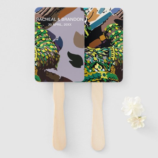 タイのチャオプラヤでタイの文化大手 ハンドファン (正面&裏面)