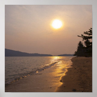 タイのチャン島の夕日 ポスター