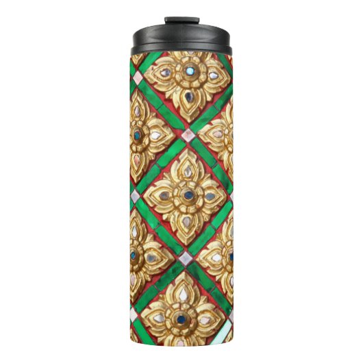 タイのテンプルタイの壁内のタイのパターン タンブラー (正面)