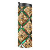 タイのテンプルタイの壁内のタイのパターン タンブラー (回転右)