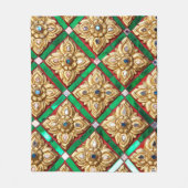 タイのテンプルタイの壁内のタイのパターン フリースブランケット (正面)