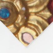 タイのテンプルタイの壁内のタイのパターン フリースブランケット (角)