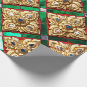 タイのテンプルタイの壁内のタイのパターン ラッピングペーパー (角)