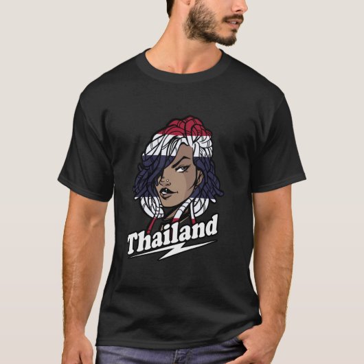 タイのドレッドロックス タイ根 女 タイの誇り Tシャツ (正面)