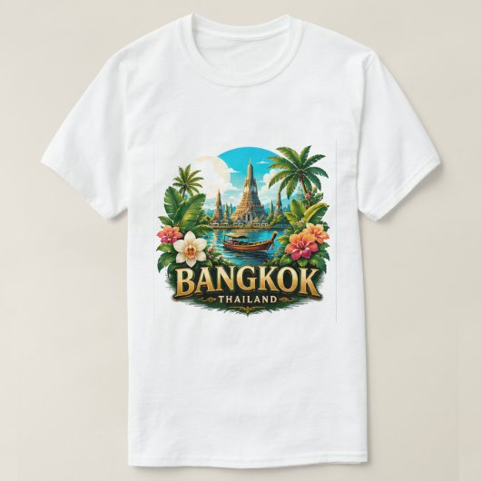 タイのバンコク冒険の旅を満喫 Tシャツ (デザイン正面)