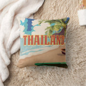 タイのビンテージ旅行ポスター クッション (ブランケット)