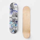 タイのボクシングの青い煙のデザイン スケートボード (正面)