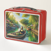 タイのボートに乗ったモナ メタルランチボックス (正面)