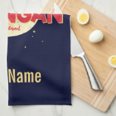 タイのムーンヴィンテージ島とコーパンガン キッチンタオル (四つ折り)