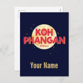 タイのムーンヴィンテージ島とコーパンガン シーズンポストカード (正面/裏面)