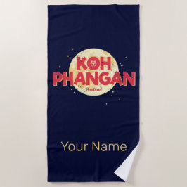 タイのムーンヴィンテージ島とコーパンガン ビーチタオル