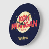 タイのムーンヴィンテージ島とコーパンガン ラージ壁時計 (傾斜)