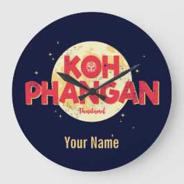 タイのムーンヴィンテージ島とコーパンガン ラージ壁時計