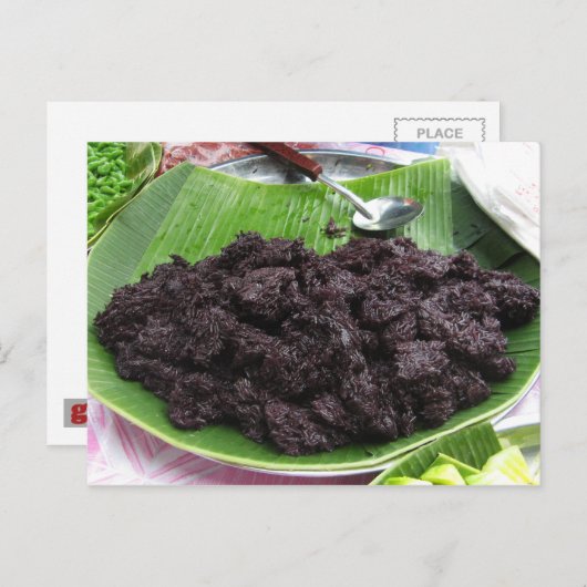 タイのラオス人の黒の餅米[Khao Niaoのダム] ポストカード (正面/裏面)