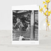 タイの仏の大きい彫像 カード (黄色い花)